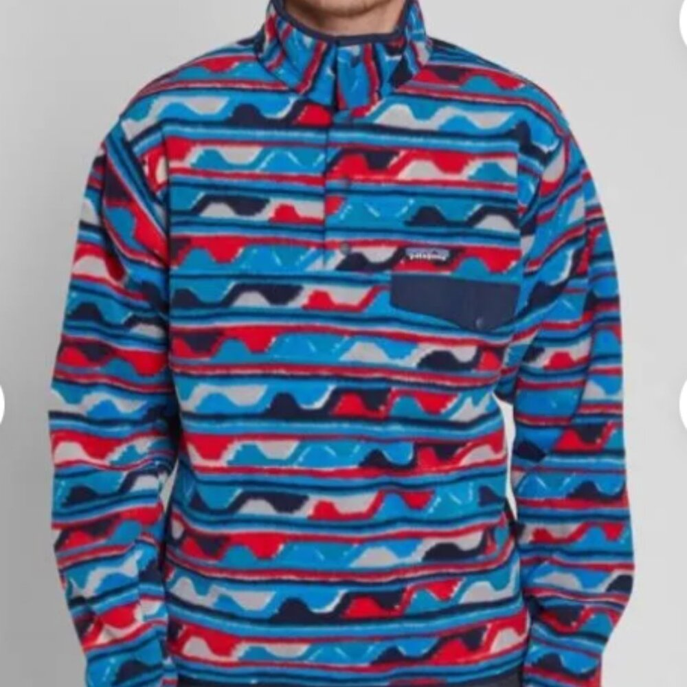 Patagonia Synchilla Snap-T Pullover Delta Navy Blue Fleece Size Small